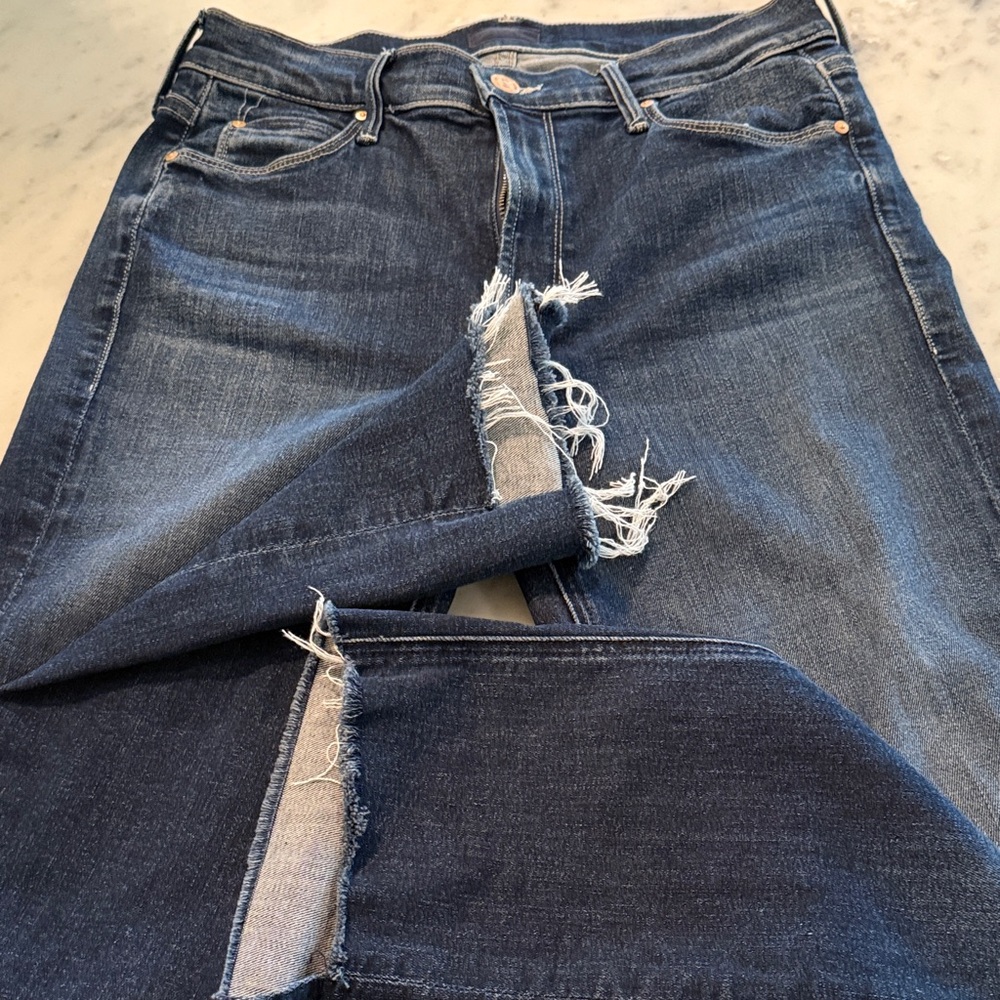 MOTHER Classic Blue Denim Jeans Mid Rise DAZZLER ANKLE STE WASH JEANS